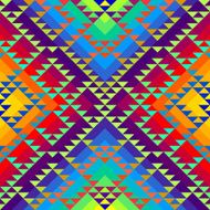 Geometric triangles pattern on rainbow colorful background