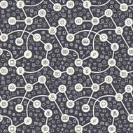 Contrasty Dark Seamless Pattern with Web Icons N2