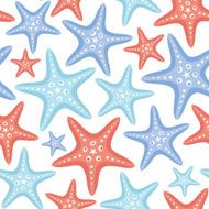 seamless vector pattern with starfish