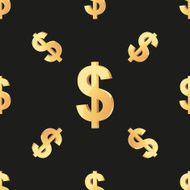 Universal vector seamless patterns tiling Finance theme with gold dollar N9