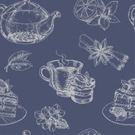 pattern with a set of elements tea N3