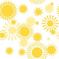 Seamless Pattern with Shiny Bright Yellow Sun vector