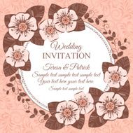 Vintage wedding invitation card beige N2