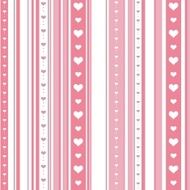 Seamless striped pattern with hearts