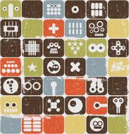 Robot and monsters on buttons