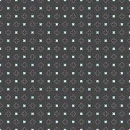 Colored geometrical pattern with blue cross shapes on dark gray