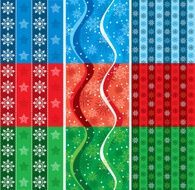 Snow flakes wrapping paper set four