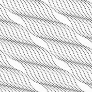 Monochrome pattern with dotted diagonal wavy lines on white