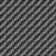 Monochrome pattern with black and gray dotted shapes forming dia
