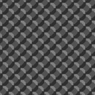 Monochrome pattern with black and gray dotted shapes forming cro