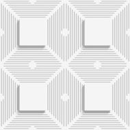 Geometrical pattern with white beveled squares on striped backgr