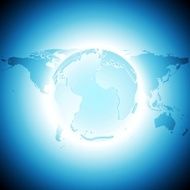 Tech background with map and globe