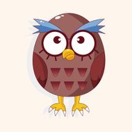 bird owl cartoon theme elements vector eps N8