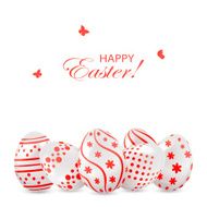 Easter eggs with red decoration