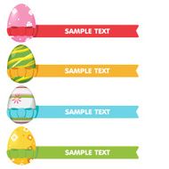 Easter Egg Ribbon Border Color Vector