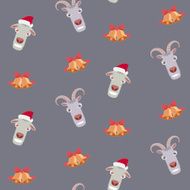 Year of goat 2015 cartoon seamless pattern Vector background
