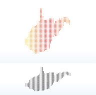 Map of USA West Virginia State with Dot Pattern