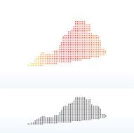 Map of USA Virginia State with Dot Pattern