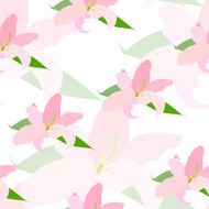 Lilly Flower Seamless Pattern Vector Illustration