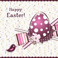 Template Easter greeting card ribbon N2