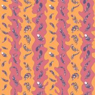 colorful cartoon feathers seamless pattern
