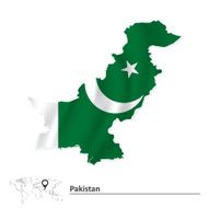 Map of Pakistan with flag N2