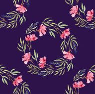 Watercolor seamless flowers pattern N3