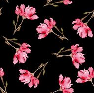 Watercolor seamless flowers pattern N4