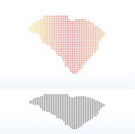 Map of USA South Carolina State with Dot Pattern