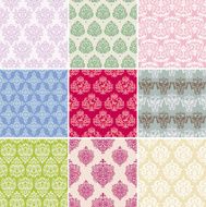 set of seamless retro background