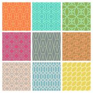 Set of 9 retro and modern style seamless patterns set 5