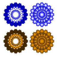Abstract flowers on white