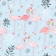 pattern of love flamingos