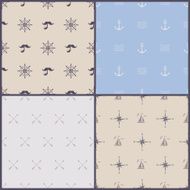 Vector marine symbol seamless pattern