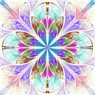 Multicolor beautiful fractal in stained glass window style
