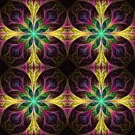 Pattern from fractal flowes in vinous green and yellow