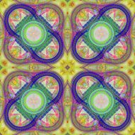 Multicolored symmetrical grid fractal pattern N2