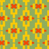 Seamless pattern with geometric tribal Indian elements N2