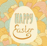 Hand drawn style Easter egg greeting card