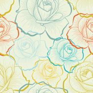 Color roses seamless pattern