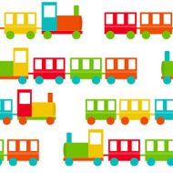 Children&#039;s Train Seamless Pattern Vector Illustration N3
