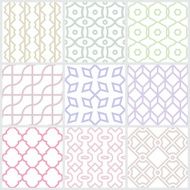 Line shape 9 style seamless patterns Vector background