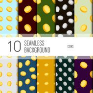 10 seamless pattern background Coins
