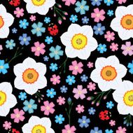 Floral spring seamless vector background N2
