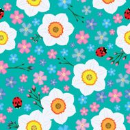 Floral spring seamless vector background N3