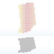 Map of USA Indiana State with Dot Pattern