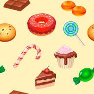 Seamless pattern colorful candy sweets and cakes N2