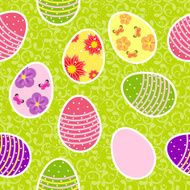 Vector illustration seamless pattern background with easter egg