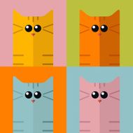Vector pop art stylization colorful cats