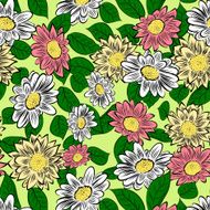 yellow hand drawn flowers